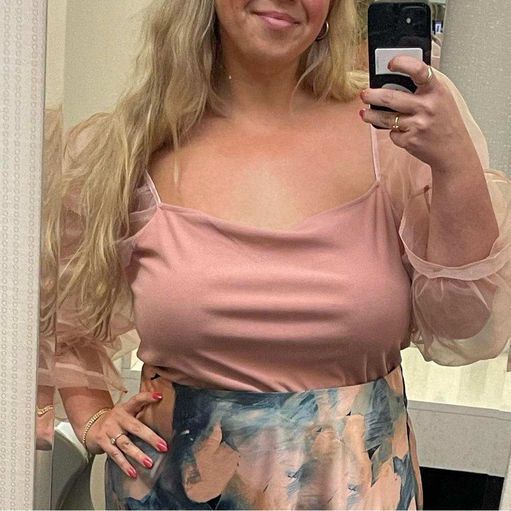 Organza Puff Sleeve Blouse